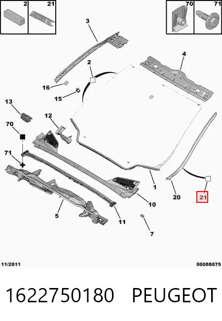 Скоба молдинга ветрового стекла General Motors 1622750180 цена, от 0.38 USD