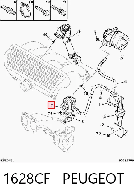 Клапан рециркуляции отработавших газов EGR на Peugeot Boxer I 230L