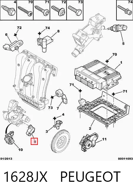 1628JX Peugeot/Citroen Датчик положения дроссельной заслонки