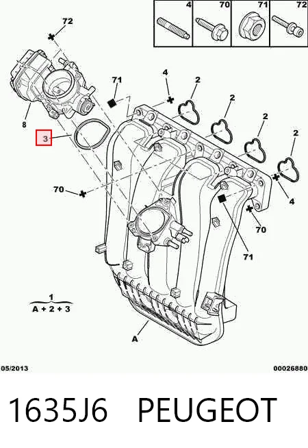 Прокладка дроссельной заслонки Citroen Jumpy I автобус (U6U) (1994 - 2006) цена, от 3.11 USD