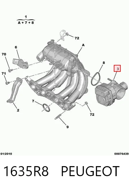 1635R8 Peugeot/Citroen Дроссельная заслонка