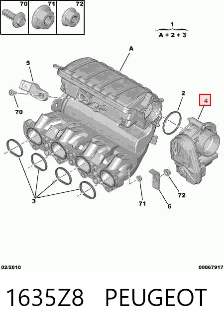 1635Z8 Peugeot/Citroen Дроссельная заслонка