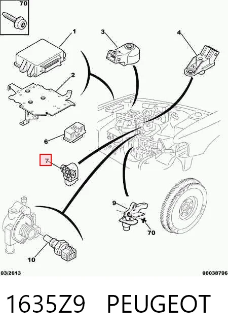 1635Z9 Peugeot/Citroen Датчик положения дроссельной заслонки