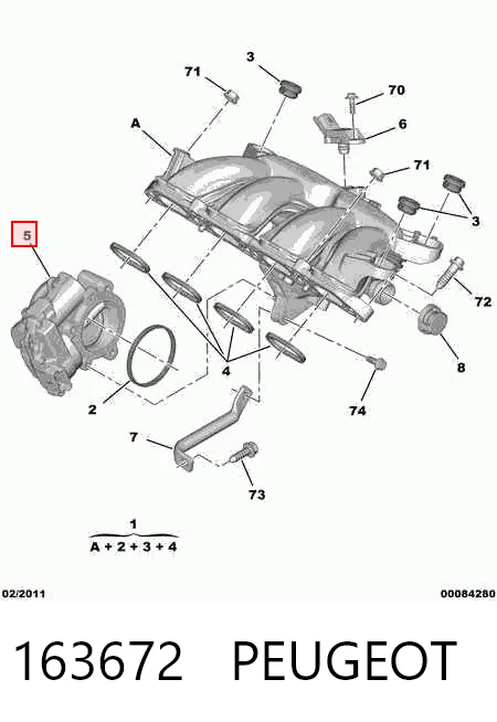 163672 Peugeot/Citroen Дроссельная заслонка