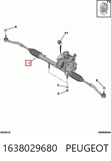 Реечный рулевой механизм Peugeot 301 седан (2013 - 2026) цена, от 221.43 USD