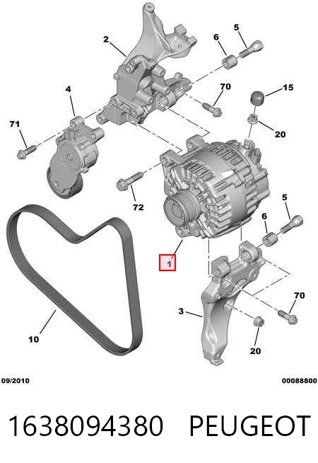 1638094380 Peugeot/Citroen Генератор автомобильный