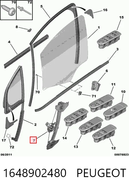 AC1103 Magneti Marelli Механизм стеклоподъемника передней левой двери