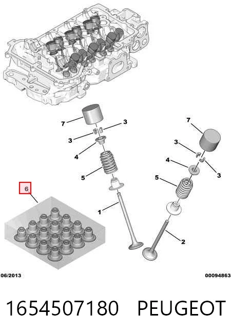 Купить 1654507280 General Motors Маслосъемный колпачок (сальник клапана) впуск/выпуск, комплект на мотор