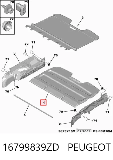16799839ZD General Motors Полка багажника