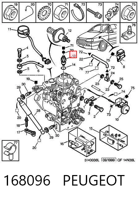 168096 Peugeot/Citroen Клапан ТНВД электромагнитный