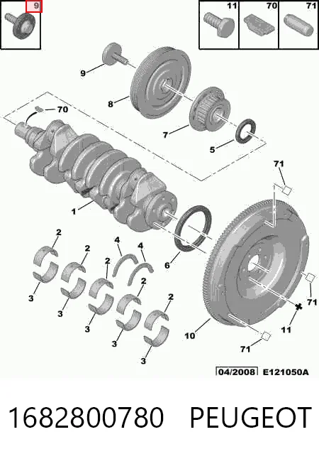 Купить 0516A3 Opel Болт шкива коленвала