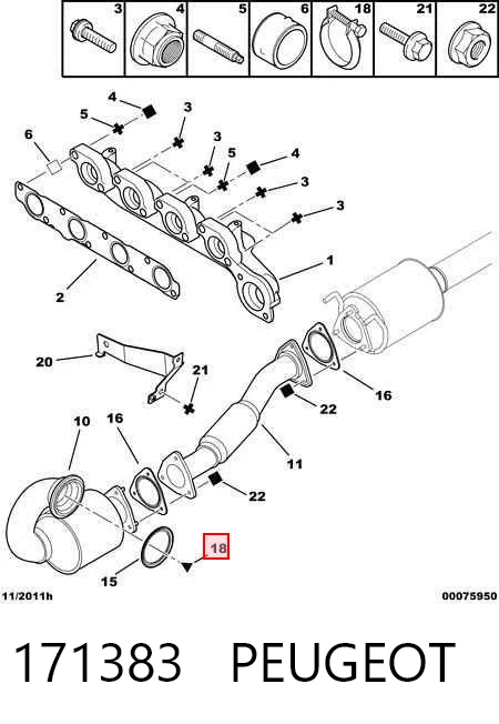 Купить 7421472836 Renault (RVI) Монтажные элементы передние выпускной системы