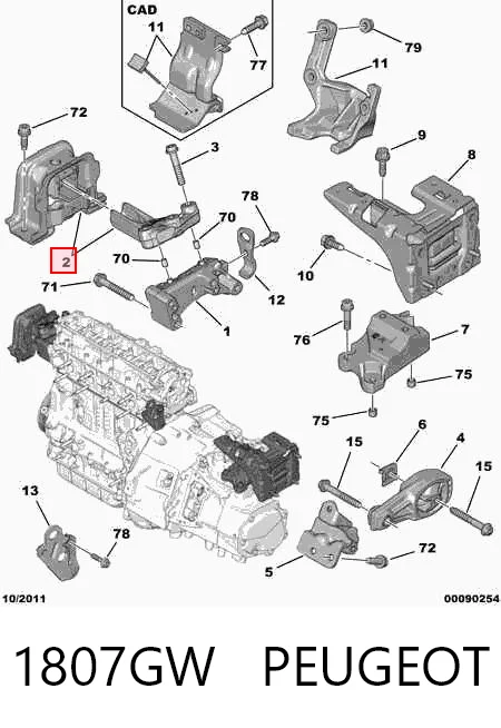 1807GW Peugeot/Citroen Правая подушка двигателя