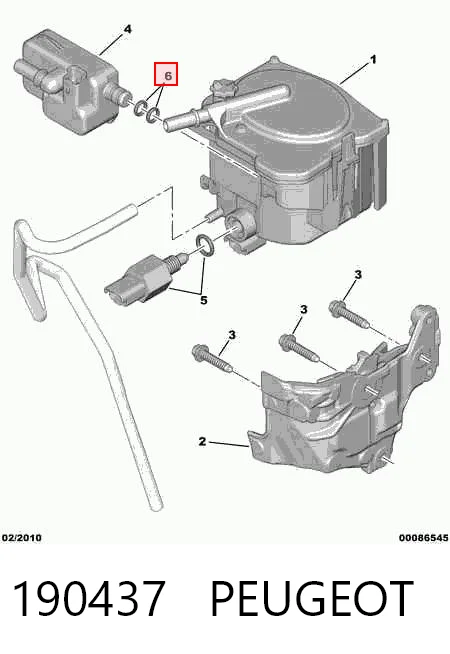 190437 Peugeot/Citroen Кольцо уплотнительное между корпусом топливного фильтра и теплообменником