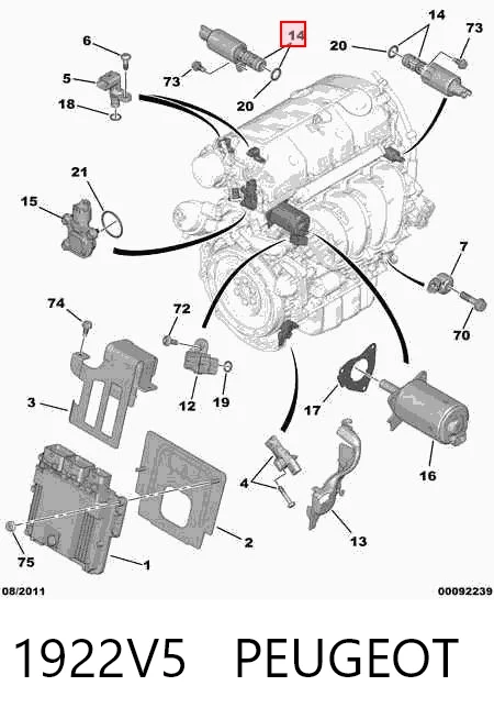 1922V5 Peugeot/Citroen Клапан положения фаз распредвала