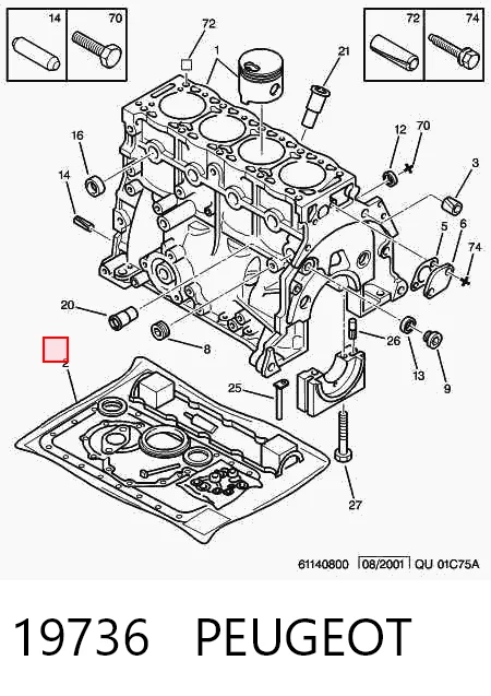 Полный комплект прокладок двигателя Peugeot 405 II седан (4B) (1992 - 1995) цена, от 59.25 USD