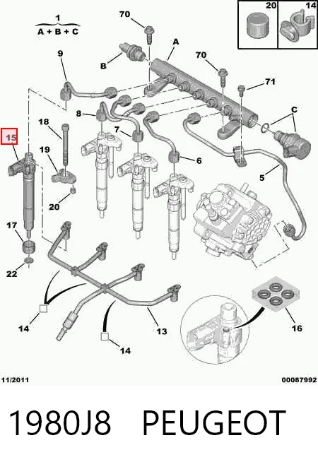 Купить 9659228880 Bosch Клапанная форсунка