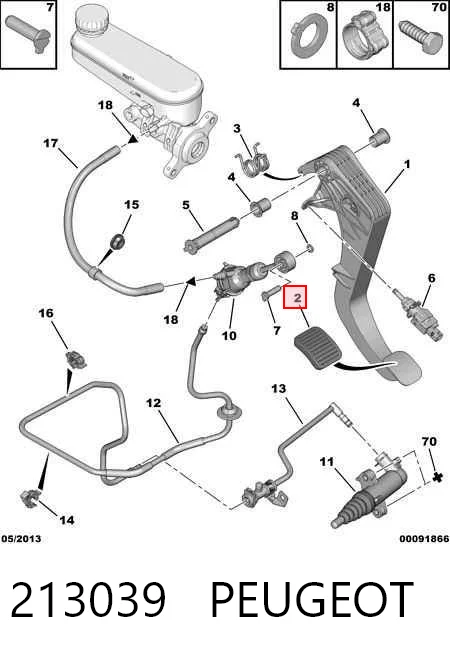 213039 Peugeot/Citroen Накладка педали сцепления