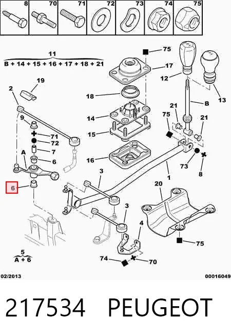 217534 Peugeot/Citroen Втулка переключения передач