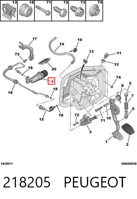 218205 Peugeot/Citroen Рабочий цилиндр