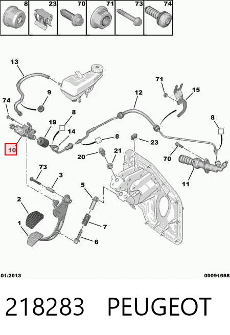 218283 Peugeot/Citroen Цилиндр сцепления, главный