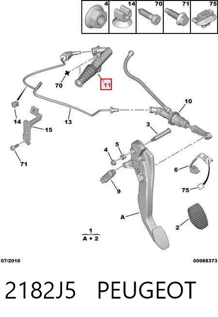 2182J5 Peugeot/Citroen Рабочий цилиндр