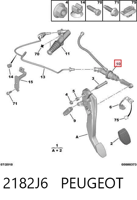 2182J6 Peugeot/Citroen Цилиндр сцепления, главный