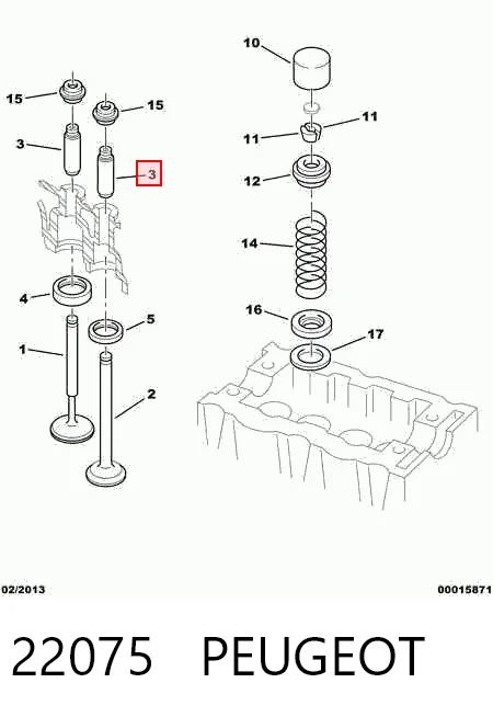 Купить Направляющая клапана Пежо 205 II 20A, C