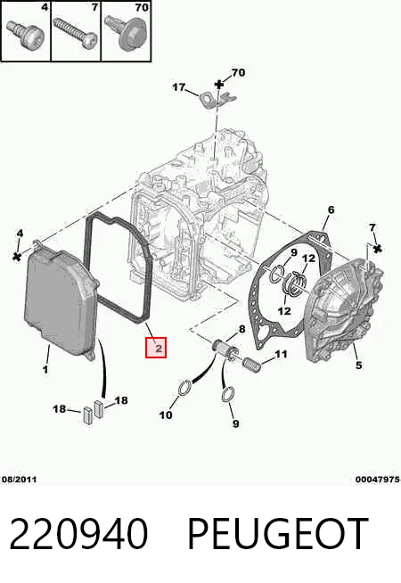 220940 Peugeot/Citroen Прокладка поддона АКПП/МКПП