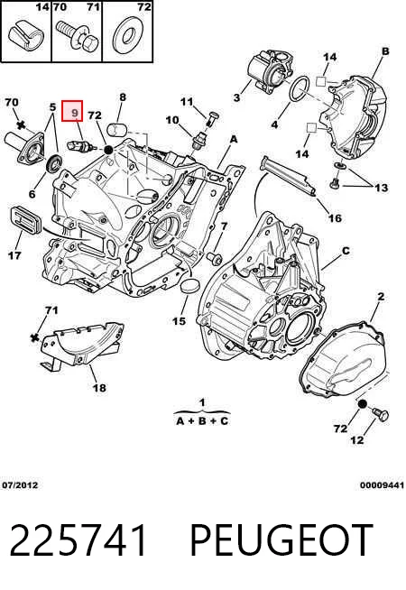 225741 Peugeot/Citroen Датчик включения фонарей заднего хода