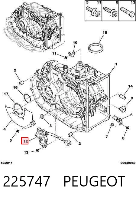 225747 Peugeot/Citroen Датчик включения передач КПП