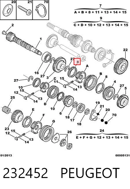 232452 Peugeot/Citroen Кольцо синхронизатора