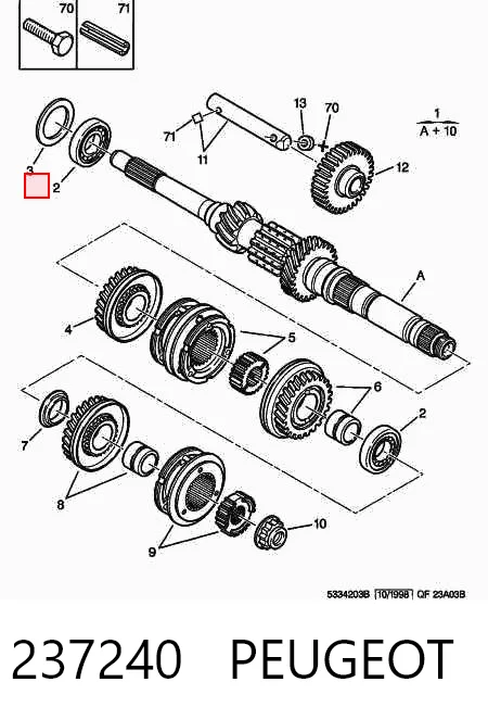 Подшипник первичного вала КПП 32005XQ SKF