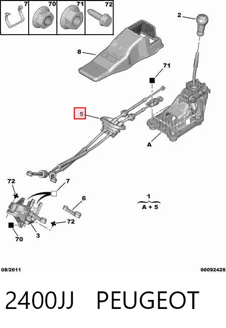 Кулиса КПП на Peugeot 307  3A, 3C