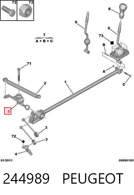 244989 Peugeot/Citroen Трубопроводы управления КПП