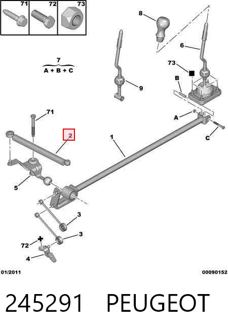 245291 Peugeot/Citroen Кронштейн кулисы КПП
