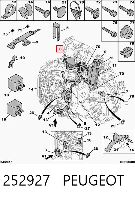 252927 Peugeot/Citroen Датчик положения селектора АКПП