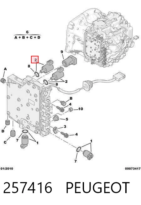 257416 Peugeot/Citroen Соленоид автомата