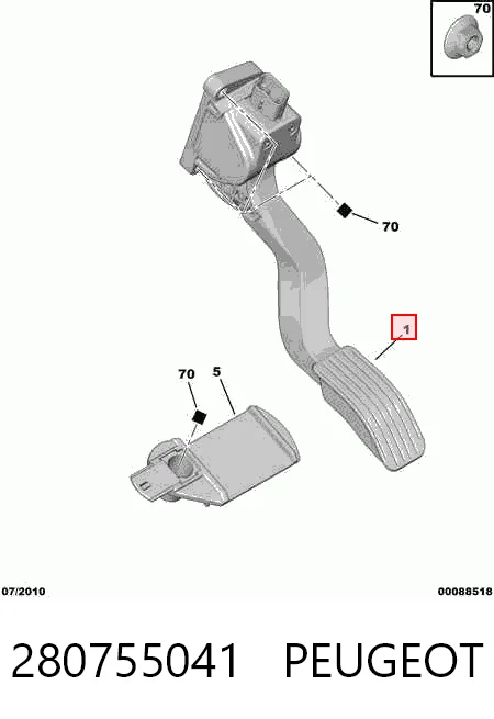  Педаль газа Peugeot 307 