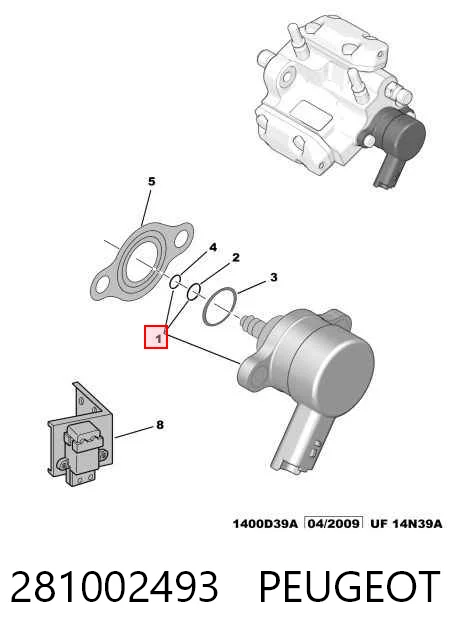 281002493 Peugeot/Citroen Редукционный клапан ТНВД