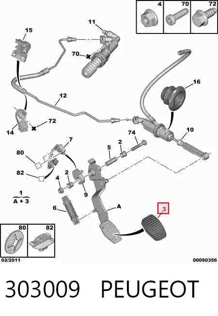 303009 Peugeot/Citroen Накладка педали сцепления
