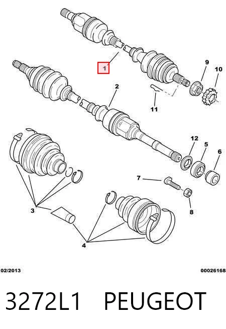 Левая полуось TOJ0065 Magneti Marelli