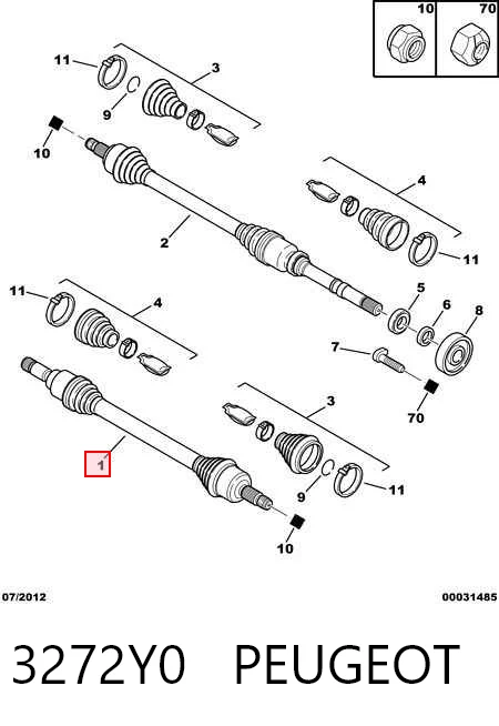 Левая полуось 0021045 GKN-Spidan