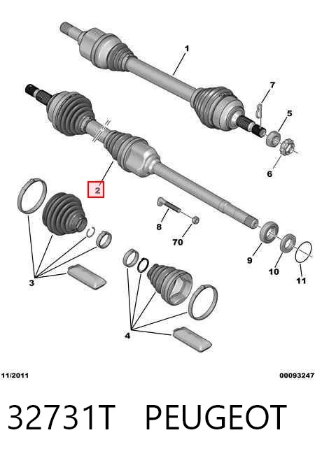 Правая полуось T29112A2 Polcar