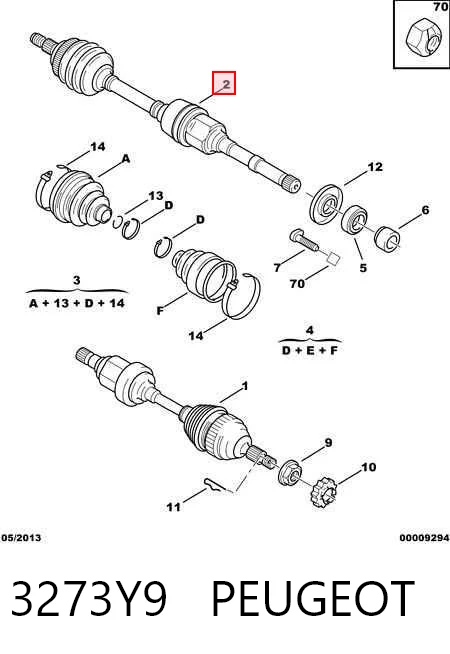 Правая полуось 302923 GKN-Spidan