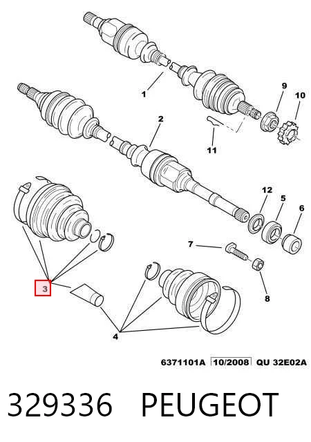 Купить Пыльник ШРУСа наружный Пежо 306  7A