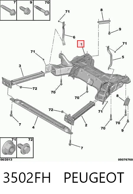 Купить Подрамник передний Ситроен Берлинго  B9