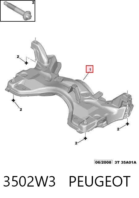 Подрамник передней подвески на Peugeot 206 SW 2E, K