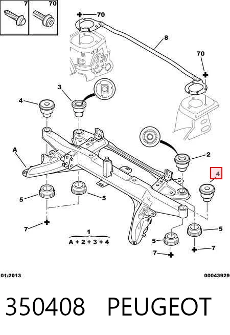 350408 Peugeot/Citroen Сайлентблок балки моста