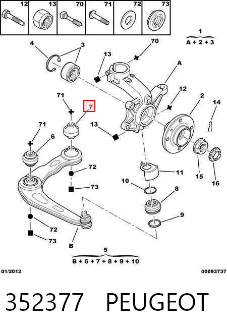 352377 Peugeot/Citroen Сайлентблок нижнего переднего рычага